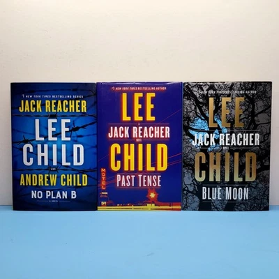 Jack Reacher Book Lot of 3 Past Tense No Plan B Blue Moon Foto 1 de 4