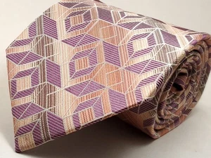STACY ADAMS handgefertigte Herrenkrawatte aus 100 % Seide 61 Zoll lang orange lila NEU - Bild 1 von 4