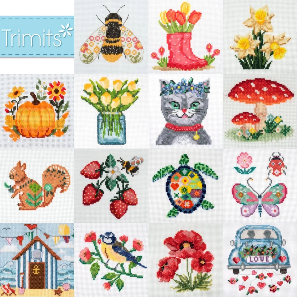 Trimits Counted Cross Stitch Kit Kits - Beautiful Designs - Fun Craft Gift - Image 1 of 1