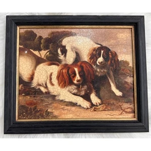 George William Horlor Cavalier King Charles Spaniel Framed Canvas Reproduction - Picture 1 of 7