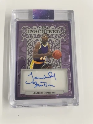 2024 Leaf Decadence Inscribed James Worthy #I-JW1 紫色/5 (AU) — 第 1/2 张图片