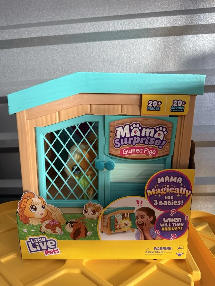 Little Live Pets Mama Guinea Pig with Hutch and 3 Surprise Babies - 26410