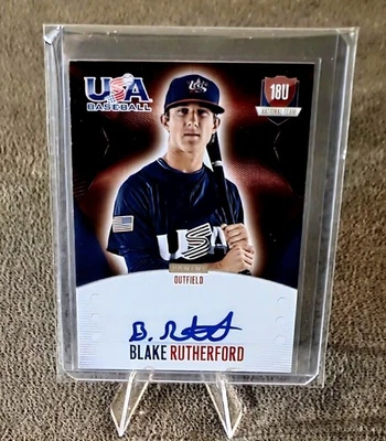 2014 Panini USA Baseball Box Set Blake Rutherford BR Auto #d 197/499  - Image 1 of 3