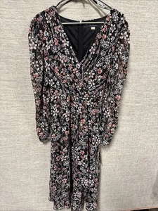 Women’s NWT Tommy Hilfiger Floral V Neck High Low Long Sleeve Dress Size 14 - Picture 1 of 9