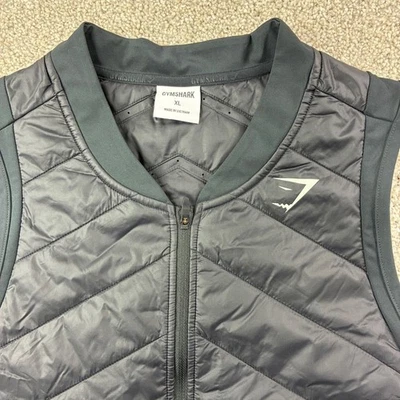 Gymshark Womens XL Retake Reversible Vest Black Quilted Vest Zip Up Athletic - Image 1 of 4