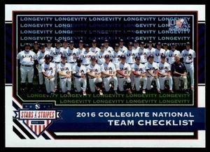 2017 Panini Stars and Stripes Longevity Collegiate Nationa Team Checklist  #1 - Picture 1 of 2