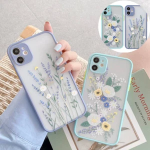 For iPhone SE XR 11 Pro Max Xs 7 8 ShockProof Cover Case Simple Flower SILICONE - Picture 1 of 15