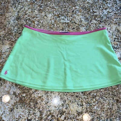 Polo Ralph Lauren Niñas 12 Cubre Falda Traje de Baño Verde/Rosa Preppy Foto 1 de 4