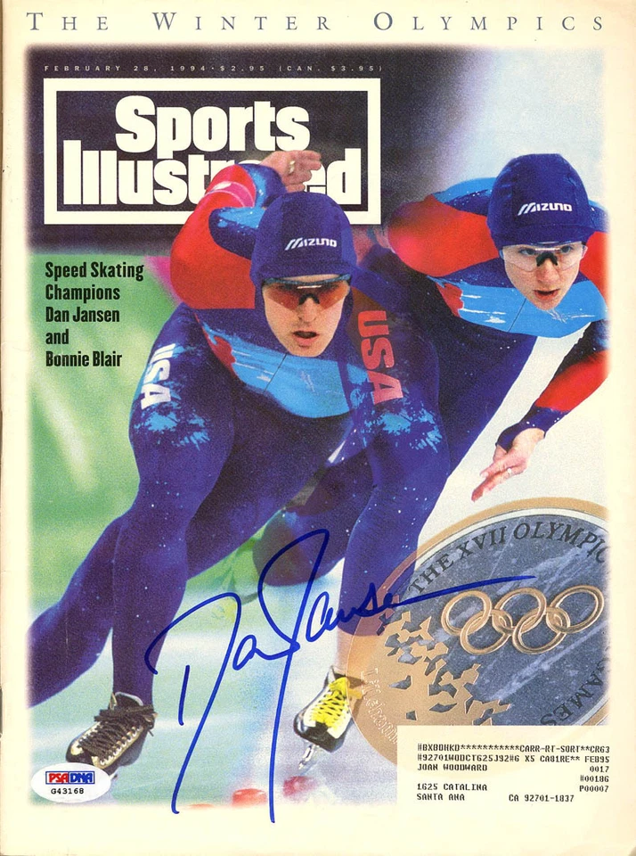 Dan Jansen SIGNED Sports Illustrated Magazine Olympic Gold PSA/DNA AUTOGRAPHED - Image 1 of 1