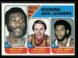 NBA Scoring Avg. Leaders K Abdul-Jabbar / B McAdoo / R Barry 1975-76 Topps #1 - Picture 1 of 2