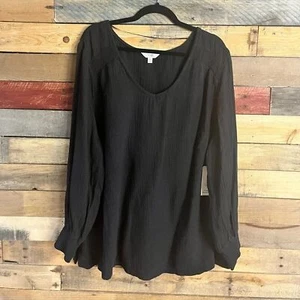 Terra & Sky Black Top Size 1X - Picture 1 of 5
