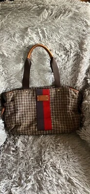 Kate Spade Noel Pattern Canvas Bag, Leather Handle, Monogram, Diaper Bag/Handbag - Image 1 of 4