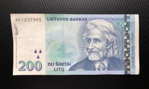 LITHUANIA 200 LITU 1997 P-63 Prefix AE - Picture 1 of 2