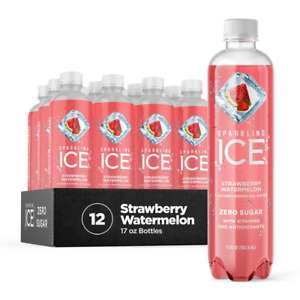 Sparkling Ice, Strawberry Watermelon, Zero Sugar ,17 Fl Oz Bottles (Pack of 12)