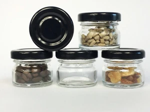 24 x Mini Sturzgläser 30ml Marmeladengläser Einmachgläser Gläschen Schwarz - Bild 1 von 2