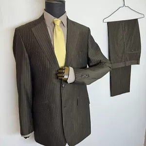 Tuta uomo vintage monopetto su misura classica a righe 2 pezzi 2 bottoni 38R - Foto 1 di 24