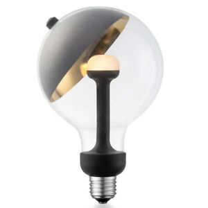 Ampoule LED culot E27 forme globe avec parabole noire amovible - Grand modèle