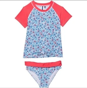 Aqua et Sol NWT Swimsuit Set Rash guard Bikini Bottom UPF 50+ Toddler Size 4 - Picture 1 of 6