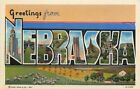 Greetings From Nebraska, Large Letter, Linen, Curt Teich No. 9A-H1250