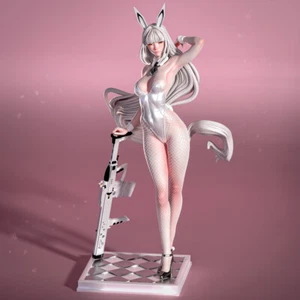 75mm Rabbit Girl Warrior 3D Printed Ultra High Precision Model Kit Unpainted - Picture 1 of 6