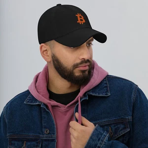 Bitcoin bestickte Vatermütze, BTC Vatermütze, Kryptowährungskappe, Crypto Dad Mütze - Bild 1 von 11