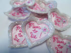 Set of 10 Embroidered Beaded Mum to Be Heart Scrapbook Card Making Motif #10A95