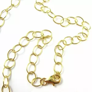 Vergoldete Sterlingsilber Halskette Rund Kabel Oval Kette Vermeil Halskette - Bild 1 von 6