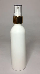 Empty 100ml White Boston bottles And White/Shiny Gold Serum Pump *ANY AMOUNT* - Picture 1 of 1