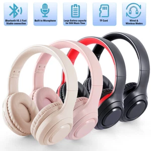 Bluetooth 5.3 Wireless Headset Foldable Noise Cancelling Mic For Phone PC Laptop - Picture 1 of 45