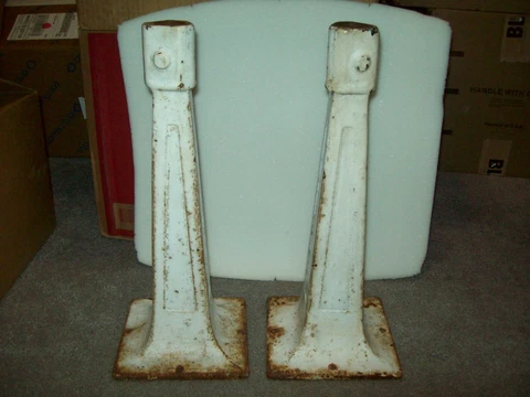 Lot of 2 Vintage Ice Cream Parlor Stool Bases Bar Diner Antique Cover
