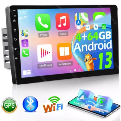 4+64GB 9 Inch 2 DIN Car Stereo Radio Android 13 Apple Carplay GPS Navi BT WIFI - Image 1 of 4