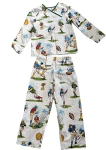 Vintage Boys Pajama Set Handmade Football Print size 7 - Picture 1 of 12