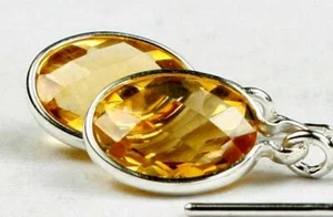 925 Sterling Silver Threader Earrings, Citrine, SE005 - Picture 1 of 3