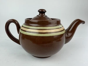 Alcock Lindley Bloore Brown Betty Stripe Teapot One Cup Size Made in England - Picture 1 of 3