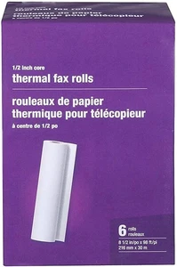 MyOfficeInnovations Thermal Fax Paper White 98'L x 8 1/2"W 6 Rolls/Ct 269571 - Picture 1 of 1