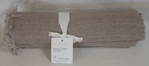 NWT POTTERY BARN FLAX FRAYED LINEN TABLE THROW 50" SQUARE $99 MSRP - Picture 1 of 6