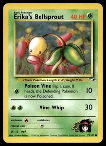 Erika's Bellsprout 075/132 Pokemon Karte Gym Heroes Comon 40 HP Lightly Played SK - Bild 1 von 2