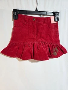 Gymboree Girls Red Corduroy Skirt Size 5 NWT Adjustable Waist Holiday Pinecone - Picture 1 of 6