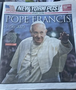 NEW YORK POST NEWSPAPER 4/22/25 POPE FRANCIS 1936-2025 PIST OFF KNICKS PLAYOFFFS - Picture 1 of 2