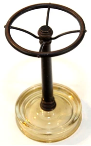 Steampunk De Colección Volante Cepillo de Dientes Soporte Industrial Bronce Ámbar Vidrio - Imagen 1 de 3