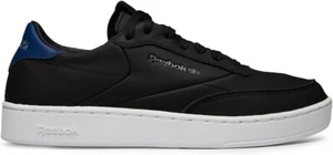 Reebok Club C Clean Black Blue Leather Unisex Trainers Tennis Shoes Size 5.5 - Picture 1 of 9