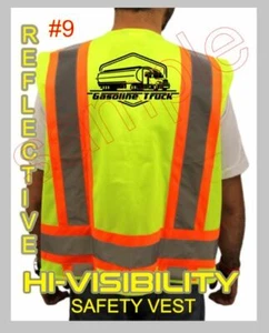 HI-VISIBILITY SAFETY VEST TRUCK DRIVER CUSTOM YOUR LOGO YOUR TEXT/LOGO NEW! - Picture 1 of 12