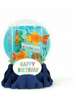Goldfish - Snow Globe Pop Up Greeting Card - Happy Birthday - Picture 1 of 1