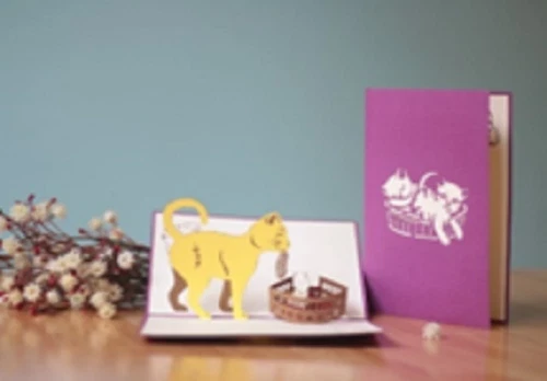 Tarjeta emergente Cat Kitten Kitty tarjeta emergente 3D emergente tarjeta de felicitación envío gratuito Foto 1 de 1