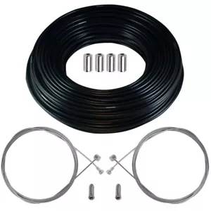 TEFLON BLACK FRONT REAR BIKE ROAD MOUNTAIN BIKE UNIVERSAL BRAKE SHEATH CABLE KIT - Picture 1 of 1