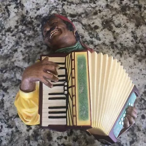 Bossons Congleton 1970 England Chalkware Hand Painted Romany Accordion Player - Picture 1 of 8