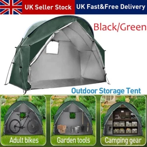 Outdoor Garden Storage Tent Bike Shed Black Portable Shelter Cover Waterproof UK - Picture 1 of 11