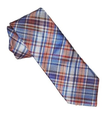 Corbata Thomas Rosa Hecha en Francia Verde Seda Con Flores Azules 59" L x 3.25" W Foto 1 de 4