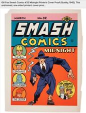 Gill Fox Smash Comics #32 Midnight Printer's Cover Proof 1942 $110