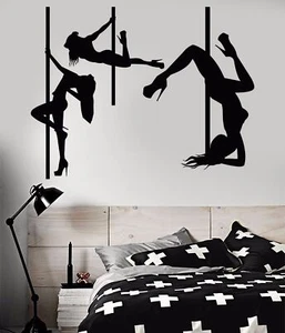 Vinyl Wall Decal Striptease Sexy Girls Pole Dance Dancers Stickers (856ig) - Picture 1 of 3